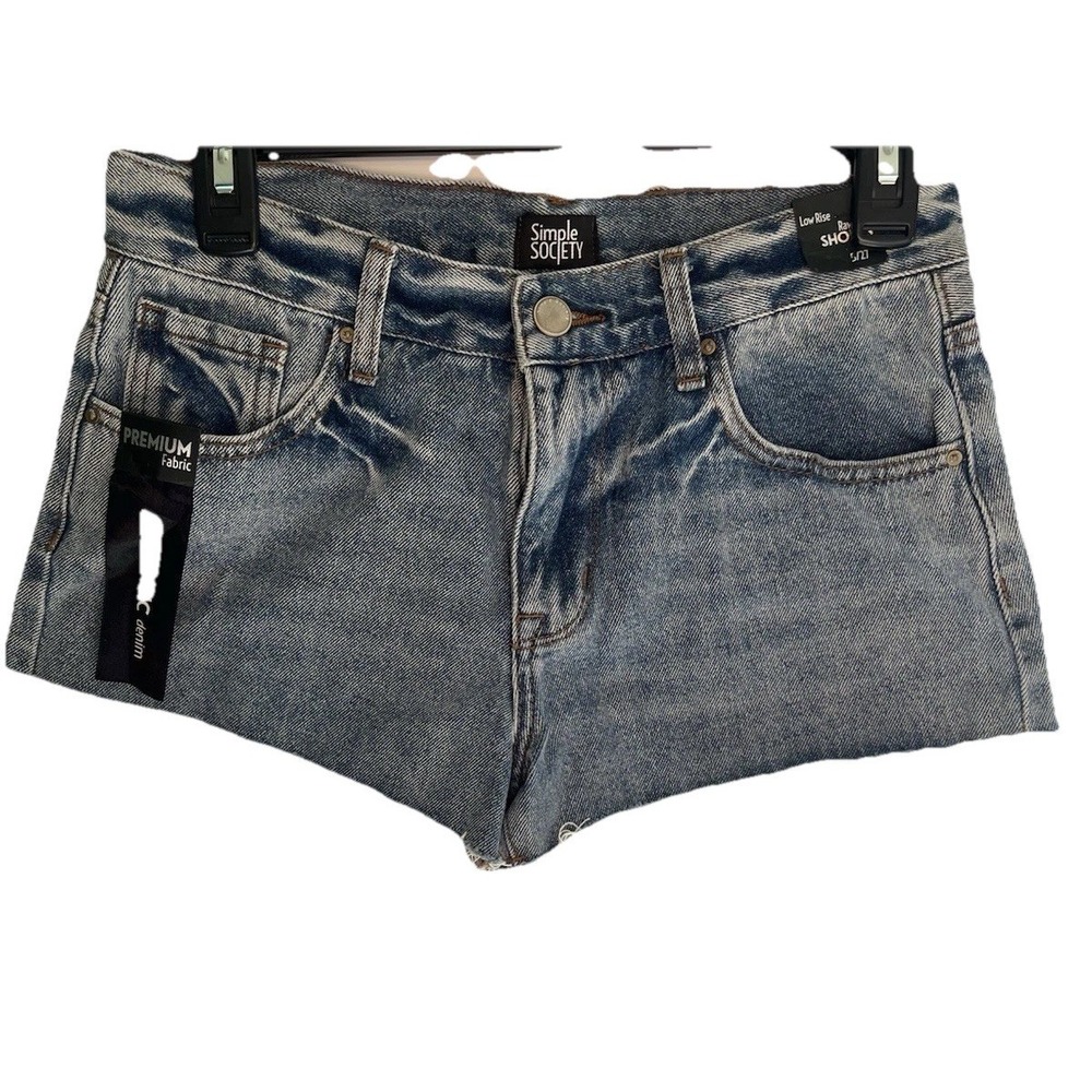 simple society Womens shorts‎ size 5/27 cut off raw hem Authentic low rize denim